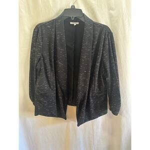Maurices Black Textured Open Front Jacket – Size XL